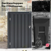Mülltonnenbox 2 Tonnen Abschließbar Box Verzinkter Stahl 150x80x117cm