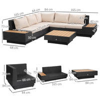 Polyrattan Gartenmöbel 4-teilig Sitzgruppe Lounge Schwarz Möbel