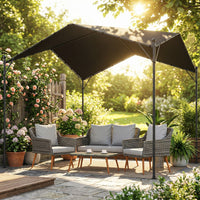Pergola Pavillon 3x3m Satteldach Wasserabweisend UV-Schutz Gartenpavillon
