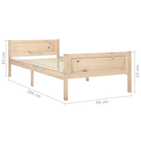 Massivholzbett Kiefer 90x200 Bettgestell Einzelbett Holzbett Schlafzimmer