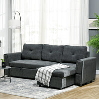 Schlafsofa Ecksofa Bettfunktion 3-Sitzer Couch Chaiselongue