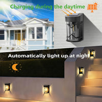 4x LED Solarleuchten Außen Wandlampe Gartenlampe Beleuchtung