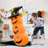 XXL Aufblasbarer LED Kürbis 140cm  Beleuchtung Halloween Dekoration Garten