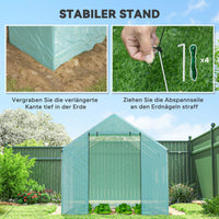 Foliengewächshaus 2x3x2m Gewölbt Treibhaus Rollfenster UV-Schutz