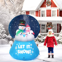 Aufblasbare Schneemann Familie 180cm LED Weihnachtsdeko Beleuchtet