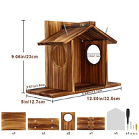 Eichhörnchen Futterhaus Holz Wetterfest Futterstation Nussspender