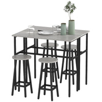 Essgruppe 6-teilig Bartisch Barhocker Industrial Esszimmer