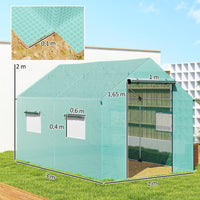 Foliengewächshaus 2x3x2m Gewölbt Treibhaus Rollfenster UV-Schutz
