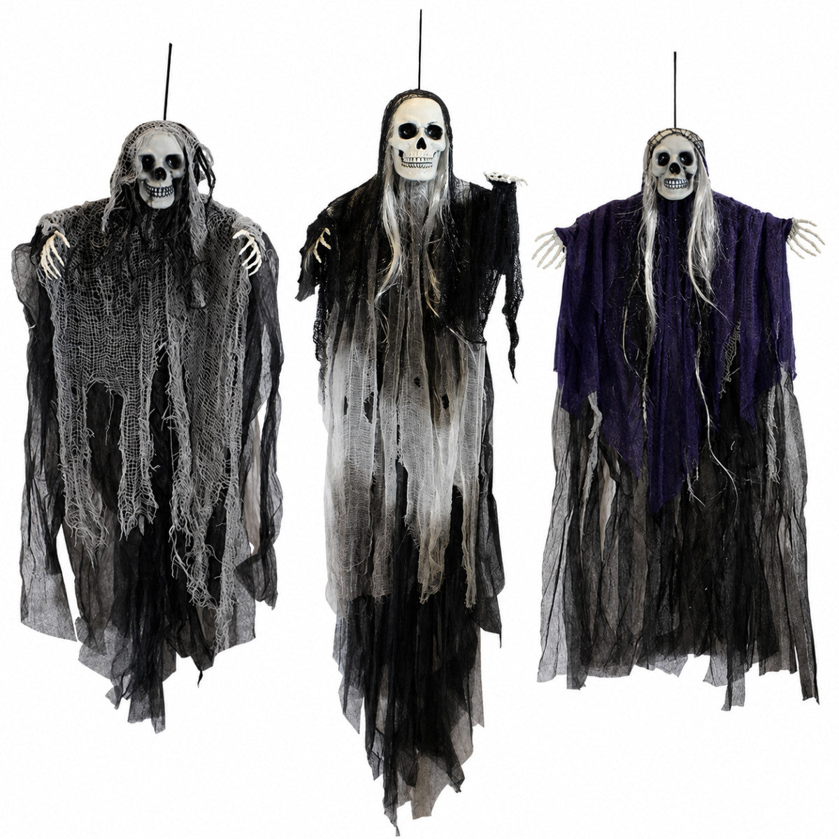 Halloween Skelett Geist 3er Set Geister Deko Gruselig Dekoration