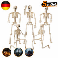 Halloween Skelett 5 Figuren Spinnen Dekoration Spinnennetz Deko