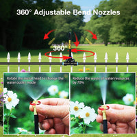 Bewässerungssystem 20m Gartenschlauch 360° Sprühdüsen Bewässerungsset