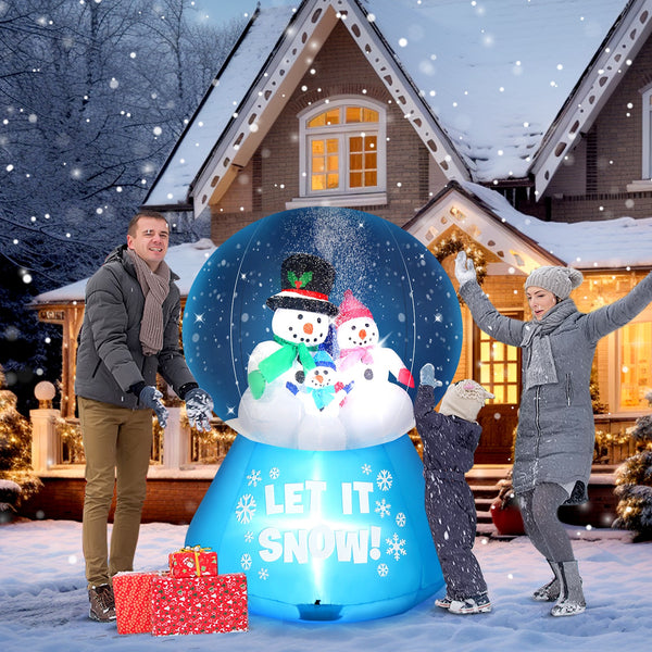 Aufblasbare Schneemann Familie 180cm LED Weihnachtsdeko Beleuchtet