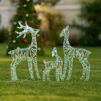 3er Set LED Rentier Familie Beleuchtet Weihnachtsdeko