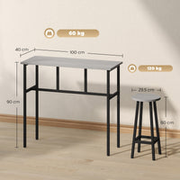 Essgruppe 6-teilig Bartisch Barhocker Industrial Esszimmer