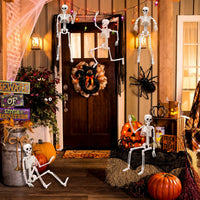 Halloween Skelett 5 Figuren Spinnen Dekoration Spinnennetz Deko
