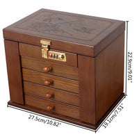 Schmuckschrank Holzkasten Schmuckkasten Zahlenschloss Spiegel Schmuck