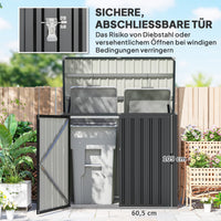 Mülltonnenbox 2 Tonnen Abschließbar Box Verzinkter Stahl 150x80x117cm