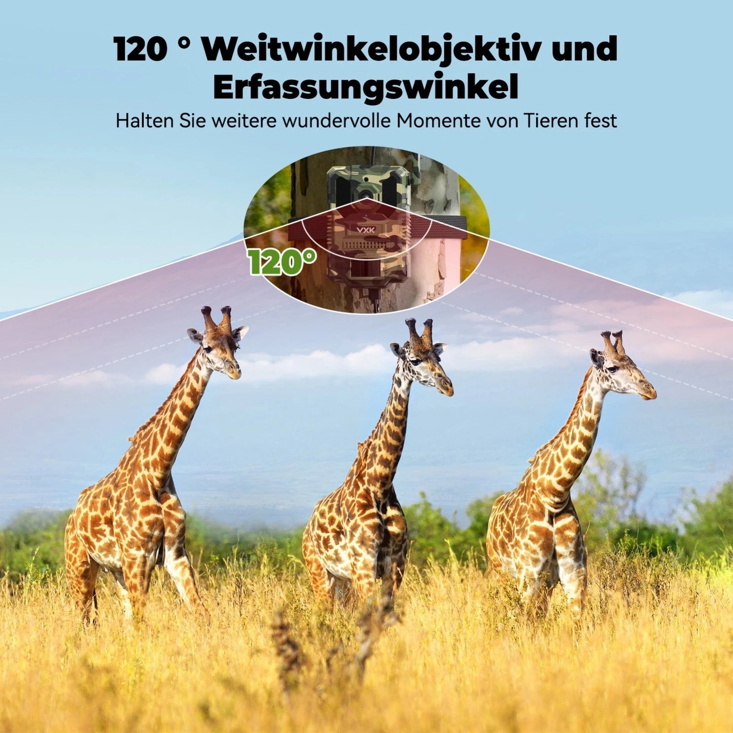 4G LTE Wildkamera Handyübertragung APP 27K Solar SIM Karte 64GB Nachtsicht