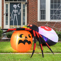 Aufblasbare Halloween Spinne Kürbis Dekoration LED Discolicht 180cm