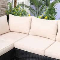 Polyrattan Gartenmöbel 4-teilig Sitzgruppe Lounge Schwarz Möbel