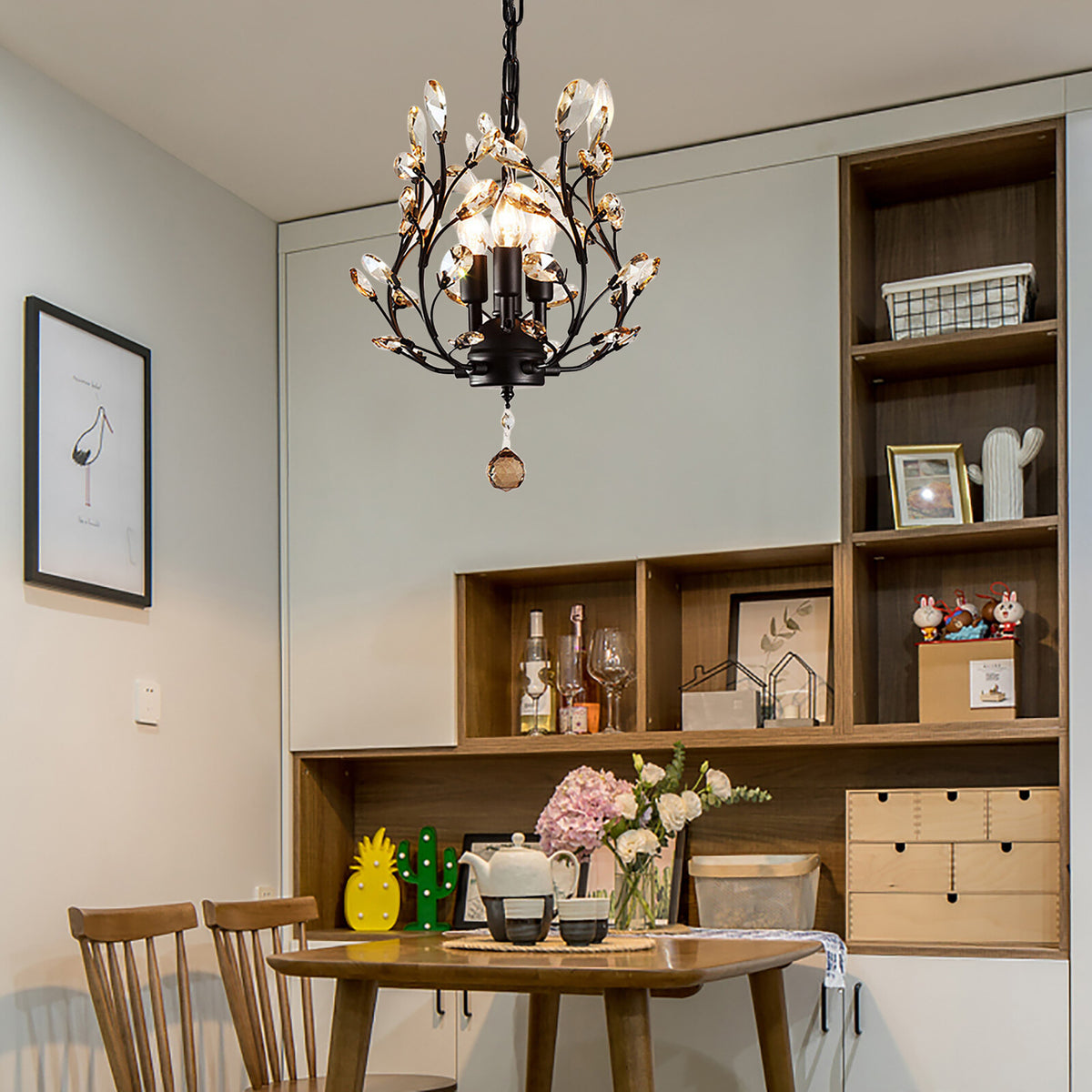 Kristall Deckenleuchte LED Kronleuchter Deckenlampe Schlafzimmer Lampe