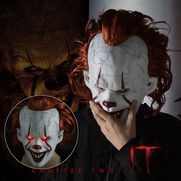 Halloween Pennywise Horror Clown Maske LED Vollmaske Cosplay