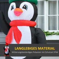 Aufblasbarer Weihnachtspinguin 155cm LED Beleuchtung Selbstaufblasend