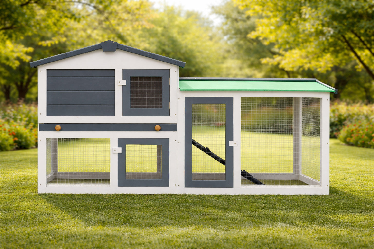 Kaninchenstall Hasenstall Kleintierstall Gehege 145x45x84cm