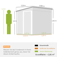 Gerätehaus Geräteschuppen Gartenhaus 281m² Stahl Pultdach Schiebetür