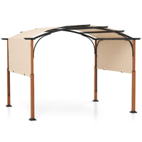 Pavillon 3x3,6m Pergola Ausziehbar Dach Metallrahmen Gartenpavillon