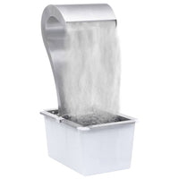Garten Wasserfall Edelstahl 82cm LED Wasserspiel Pool Schwalldusche Pumpe