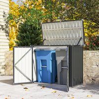 Mülltonnenbox 2 Tonnen Abschließbar Box Verzinkter Stahl 150x80x117cm