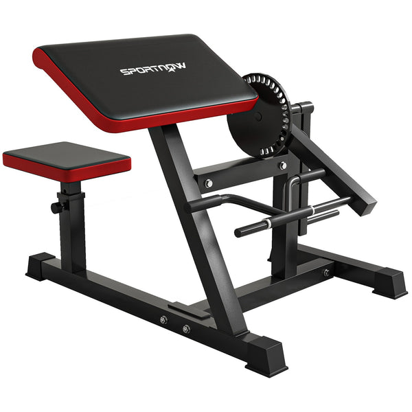 Bizeps Trizeps Curl Maschine Beinstrecker 5-fach Verstellbar Kunstleder