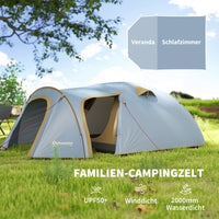 Campingzelt 4 Personen Wasserdicht Tunnelzelt Camping Outdoor Zelt