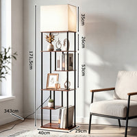 172cm Stehleuchte Regal E27 Standleuchte Bücherregal Stehlampe Ablage