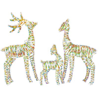 3tlg Rentierfamilie LED Weihnachtsdeko Beleuchtet Rentiere Dekoration