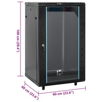 Netzwerkschrank 18U Serverschrank 19 Zoll Rollen abschließbar 60x60x100