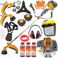 Rasentrimmer Benzin Motorsense 52ccm Freischneider 6 PS 2-Takt Trimmer Set