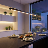 LED Pendelleuchte 114cm Dimmbar Höhenverstellbar Hängeleuchte Fernbedienung