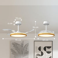 Deckenventilator LED Beleuchtung einziehbare Flügel Ventilator Lampe