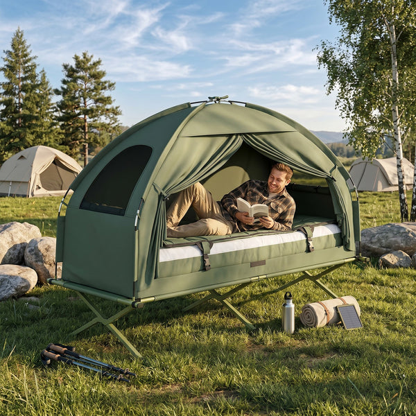 Feldbett Camping Set 4in1 Zelt Outdoor Bett