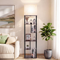 172cm Stehleuchte Regal E27 Standleuchte Bücherregal Stehlampe Ablage