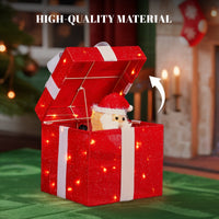 LED Pop up Geschenkbox Weihnachtsmann 30cm Weihnachtsdeko