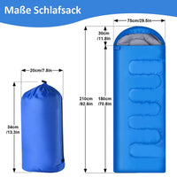 2X Schlafsack Mumienschlafsack Sack Outdoor Camping Winter 210x75cm
