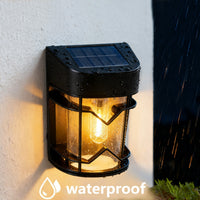 4x LED Solarleuchten Außen Wandlampe Gartenlampe Beleuchtung