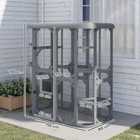 Katzengehege Outdoor Begehbar Holzhaus Katzenhaus 156x94x180cm Haustiere