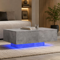 Couchtisch LED RGB Beleuchtung 85x55x31cm Wohnzimmertisch