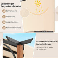 Pavillon 3x3,6m Pergola Ausziehbar Dach Metallrahmen Gartenpavillon