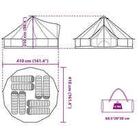 Tipi Familienzelt 8 Personen 410x410x250cm Wasserdicht Campingzelt