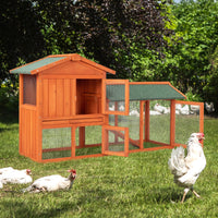 Kleintierstall 2 Ebenen Holz Freilaufgehege Kaninchen Hasen Hühner XXL